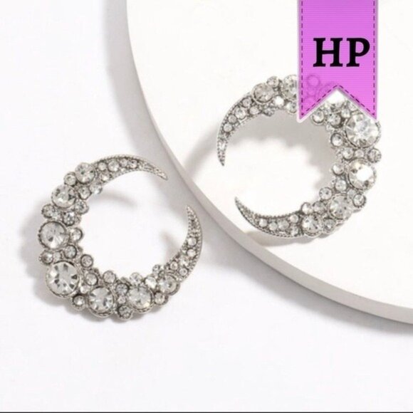 HP! 💎NWT 3 pk. Lot Sparkling Crescent Crystal Zircon Statement Earring Wholesale - Picture 7 of 8